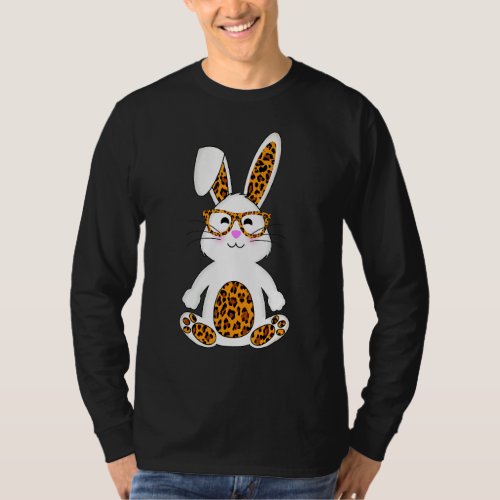 Bunny Easter Leopard Plaid Buffalo Rabbit Easter D T_Shirt