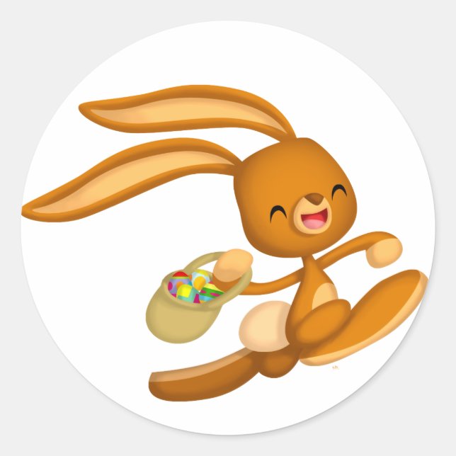 Bunny Easter on the Loose!! cartoon sticker (Front)