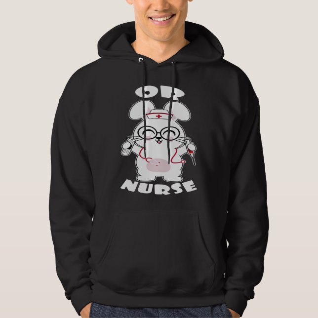 Bunny Easter OR Operating Room Nurse Stethoscope G Hoodie (Front)