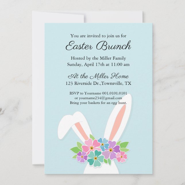 Bunny Easter Party Invitation (Front)
