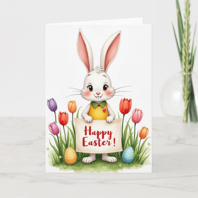 Bunny Easter Stripes Pattern Card (Front)