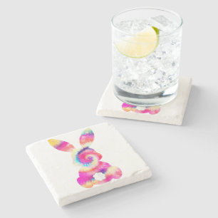 Bunny Easter Tie Dye Rabbit Easter Day Stone Coaster