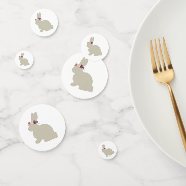 Bunny Easter with Flowers Party Confetti (Group)
