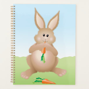 Bunny Eating Carrot Adorable Rabbit Planner