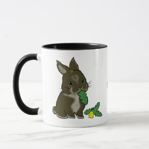 Bunny eating dandelion mug