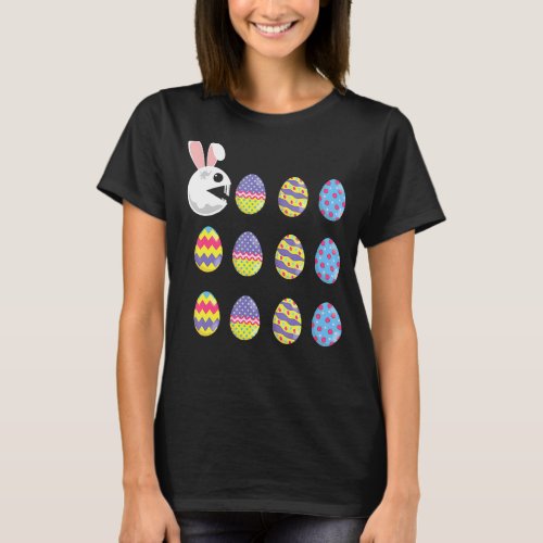 Bunny Eating Eggs Happy Easter Day Rabbit Easter E T_Shirt