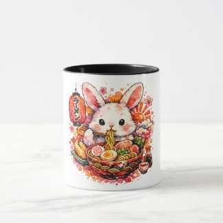 Bunny Eating Ramen Mug