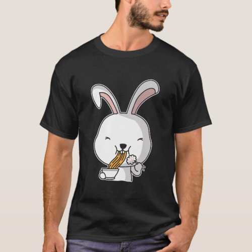 Bunny Eating Ramen Noodles Funny Kawaii Foodie Gif T_Shirt