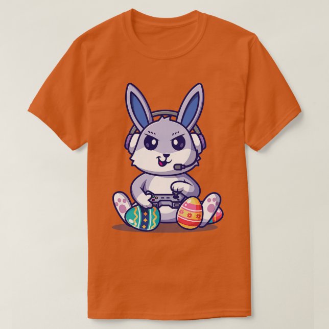 Bunny Egg Funny bunny Boy play video Game kids Hap T-Shirt (Design Front)