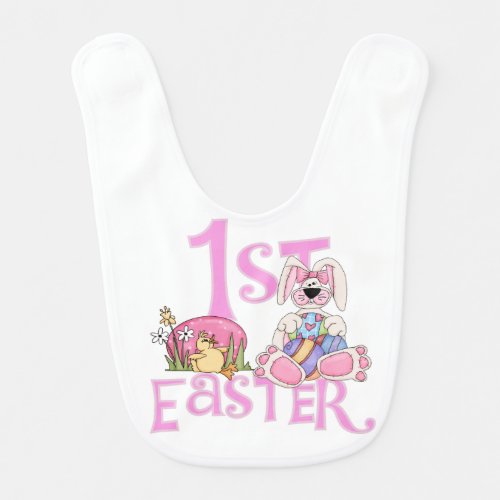 Bunny Eggs and Chick 1st Easter Bib