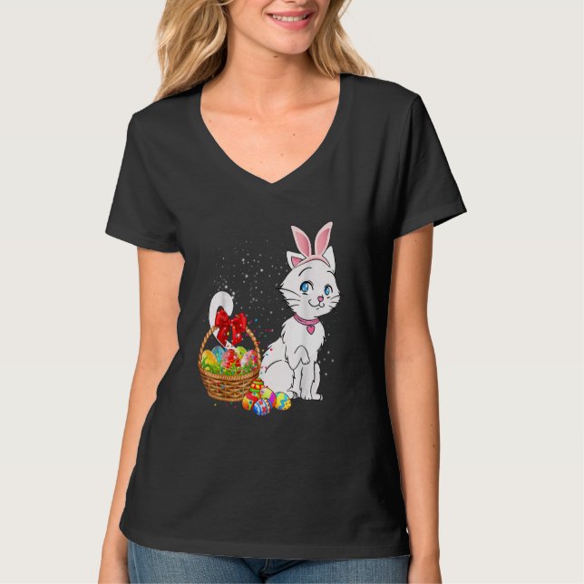Bunny Eggs Costume  Mens Womens Kids Cute Cat East T-Shirt (Front)