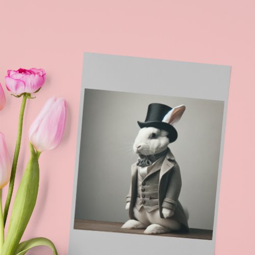 Bunny Elegance Easter Greetings Holiday Card