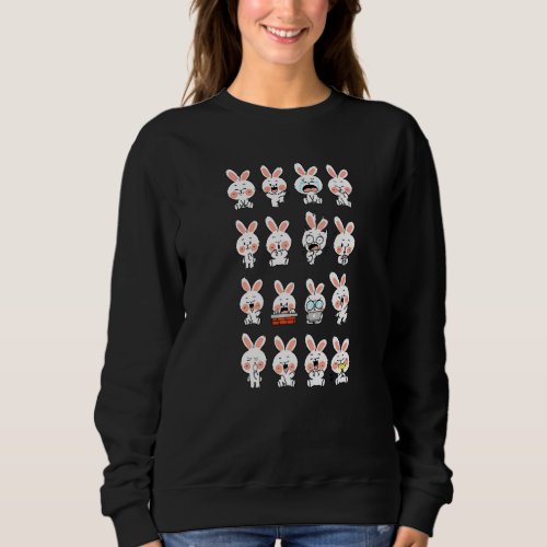 Bunny Expressions Easter Day Cute Rabbit Boys Girl Sweatshirt