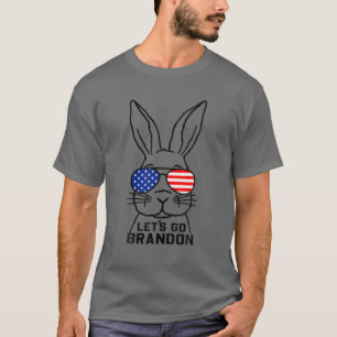 Bunny Face American Flag Let's Go Brandon Easter D T-Shirt