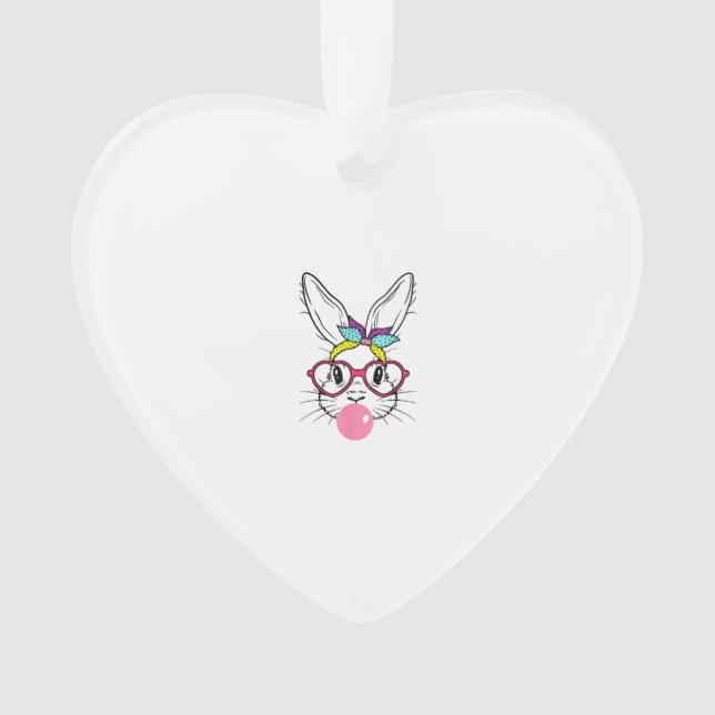 Bunny Face Bubblegum Blowing Glasses Headband Happ Ornament (Front)