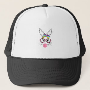 Bunny Face Bubblegum Blowing Glasses Headband Happ Trucker Hat
