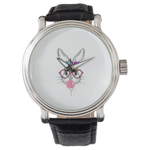 Bunny Face Bubblegum Blowing Glasses Headband Happ Watch