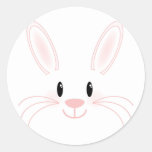 Bunny Face Classic Round Sticker at Zazzle