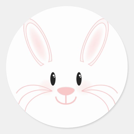 Bunny Face Classic Round Sticker