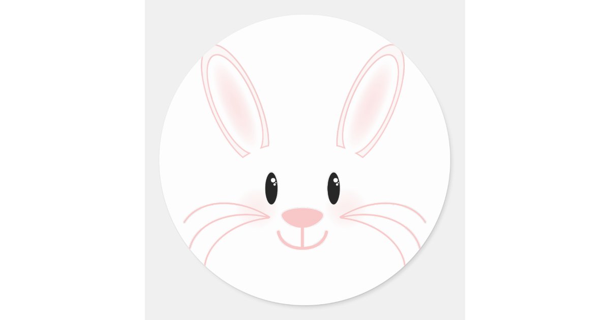 Bunny Face Classic Round Sticker | Zazzle