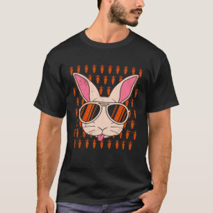 Bunny face Cool Easter Bunny with Glasses Easter T-Shirt