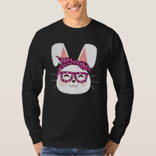 Bunny face Cool Easter Bunny with Glasses Easter   T-Shirt