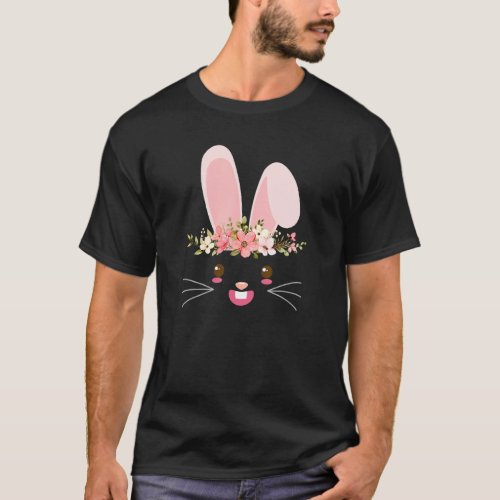 Bunny Face Easter Day For Women Teen Girls and Tod T_Shirt