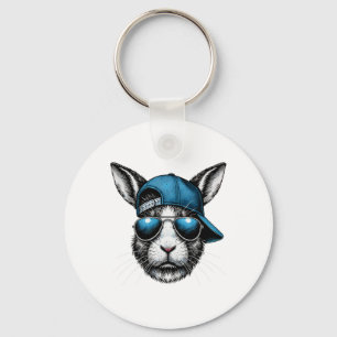 Bunny Face Hat Sungles Happy Easter Day Boy Kid 1 Keychain
