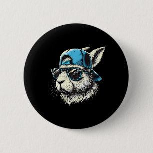 Bunny Face Hat Sungles Happy Easter Day Boy Kid Button