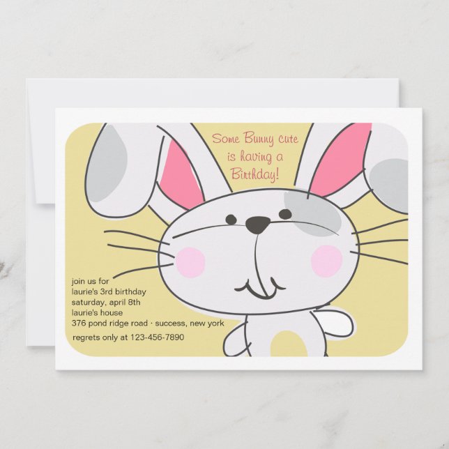 Bunny Face Invitation (Front)