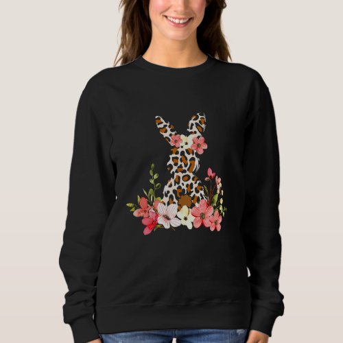 Bunny Face Leopard Floral For Girls Women Kids Eas Sweatshirt