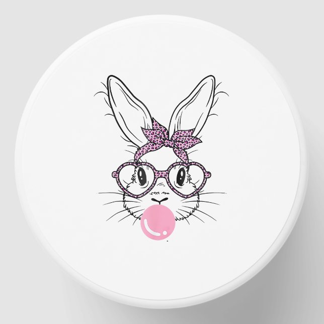 Bunny Face Leopard Glasses Bubble Gum Easter Day G Mini Candle Favors (Front)