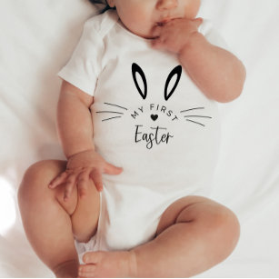 Bunny Face My First Easter Baby Bodysuit