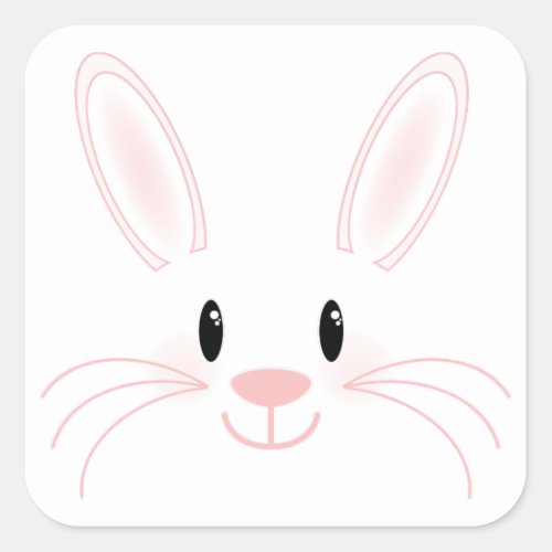 Bunny Face Square Sticker