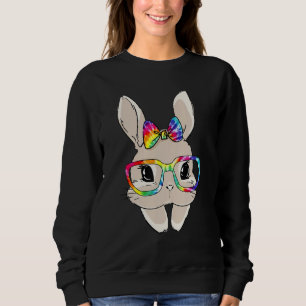 Bunny Face Sunglasses Tie Dye Glasses Headband Eas Sweatshirt