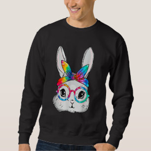 Bunny Face Sunglasses Tie Dye Glasses Headband Eas Sweatshirt