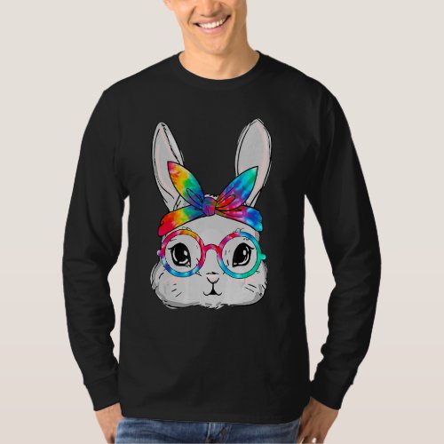 Bunny Face Sunglasses Tie Dye Glasses Headband Eas T_Shirt