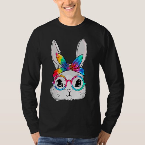 Bunny Face Sunglasses Tie Dye Glasses Headband Eas T_Shirt