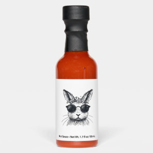 Bunny Face with Flower Crown Easter Day for Women Hot Sauces