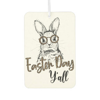 bunny face with leopard glasses easter day yall s  air freshener