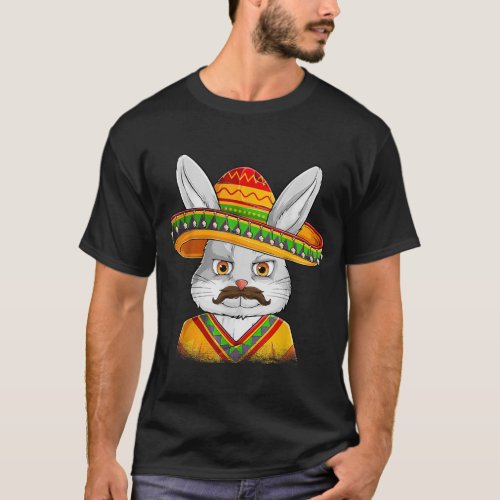 Bunny Face With Sombrero Boys Men Kids Easter Day8 T_Shirt
