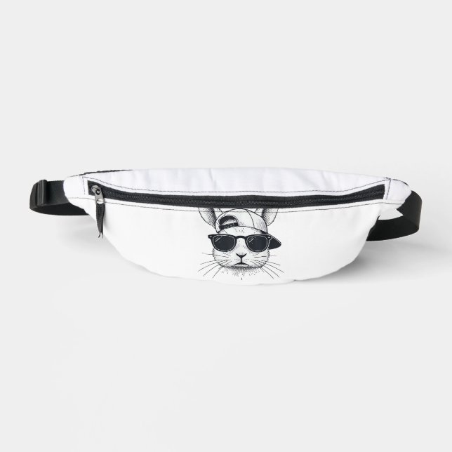 Bunny Face with Sunglasses Cap Easter Day for Boys Fanny Pack (Front)
