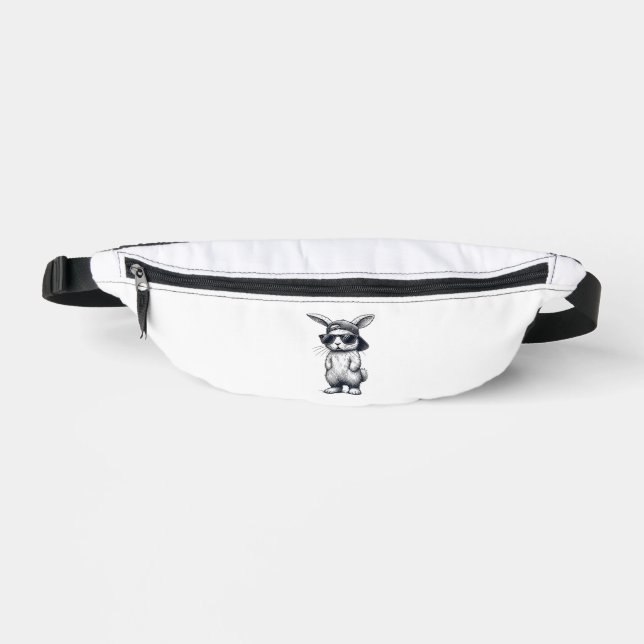 Bunny Face with Sunglasses Cap Easter Day for Boys Fanny Pack (Front)