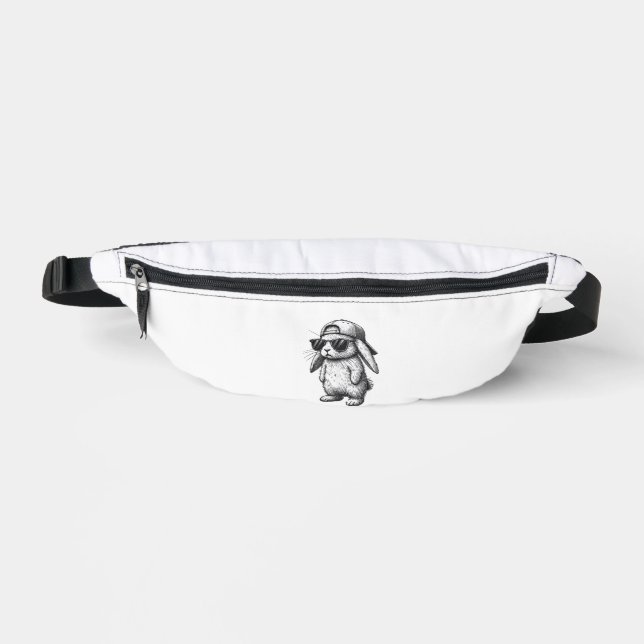Bunny Face With Sunglasses Cap Easter Day for Boys Fanny Pack (Front)