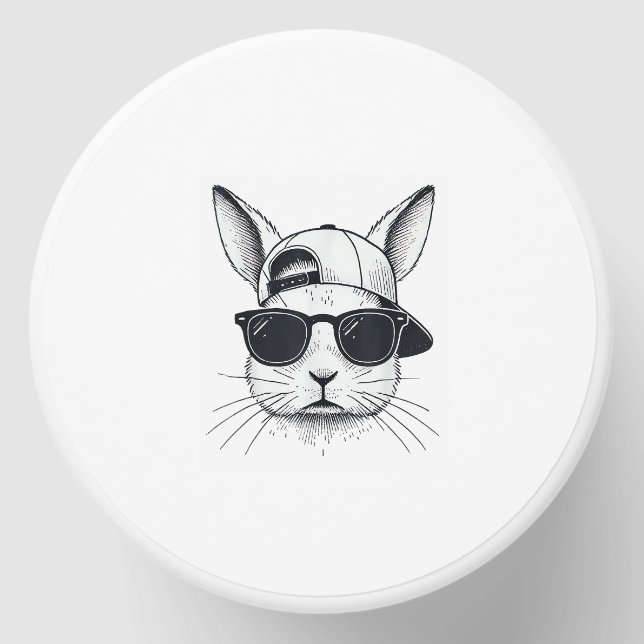 Bunny Face with Sunglasses Cap Easter Day for Boys Mini Candle Favors (Front)
