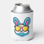 bunny face with sunglasses easter day can cooler