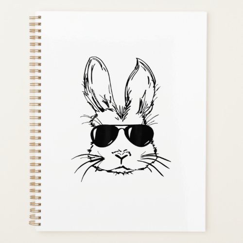 Bunny Face With Sunglasses Easter Day for Boys Men Planner