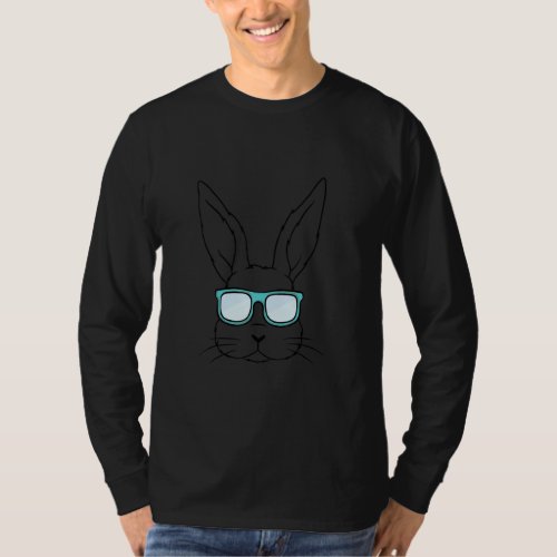 Bunny Face With Sunglasses Easter Day For Kids Adu T_Shirt