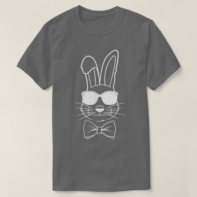 Bunny Face With Sunglasses For Boys Girls Kids Eas T-Shirt (Design Front)