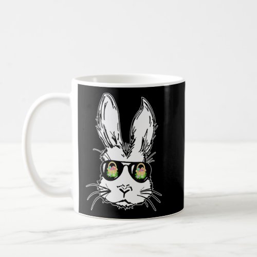 Bunny Face With Sunglasses For Boys Men Kids Easte Coffee Mug